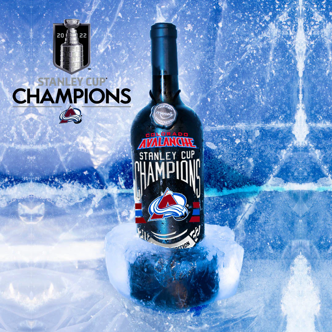 2022 Colorado Avalanche Stanley Cup Champions Etched Wine - Image 2