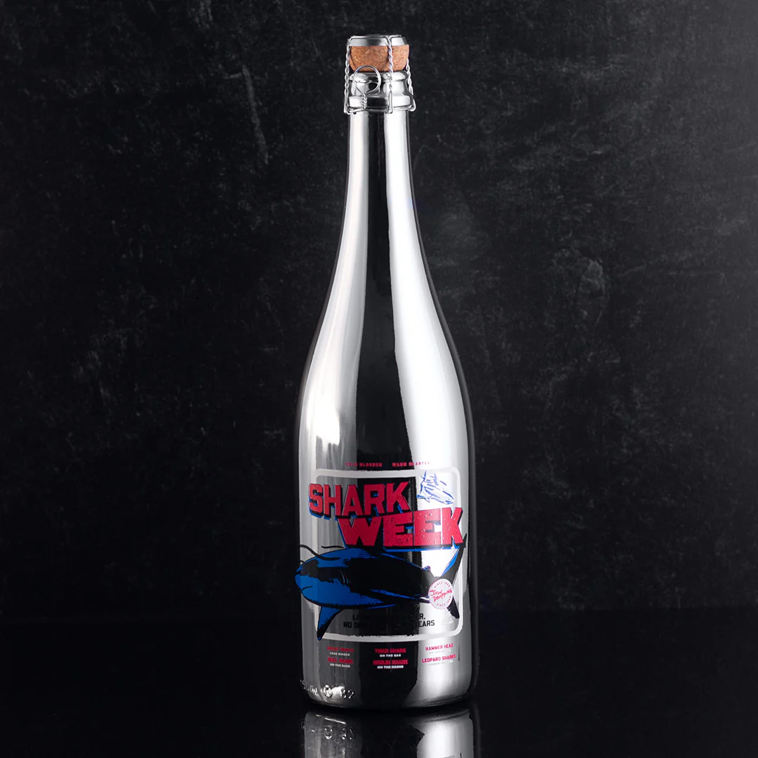 2025 Discovery Shark Week Poster Metallic Silver Bubbly - Image 3