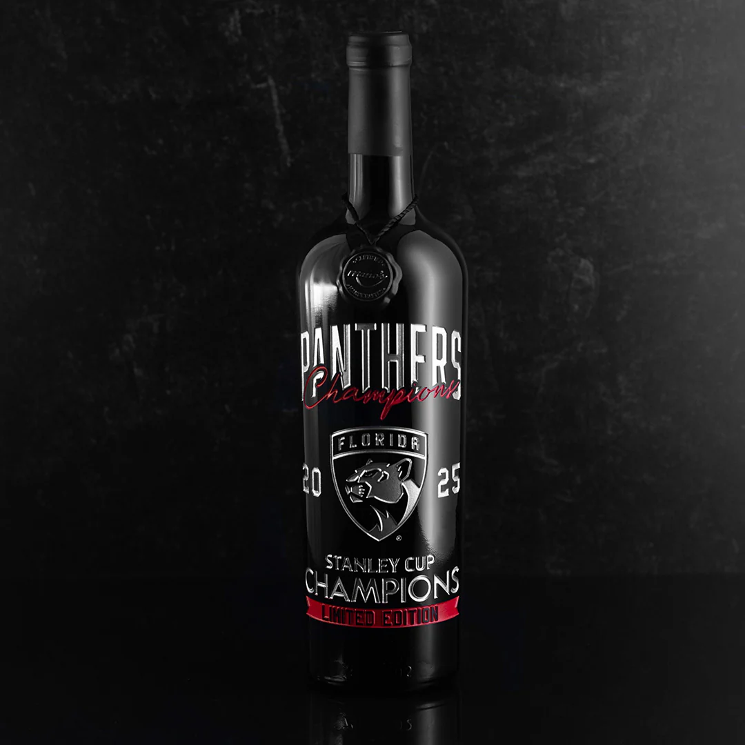 2025 Florida Panthers Stanley Cup Champions Etched Wine - Image 2