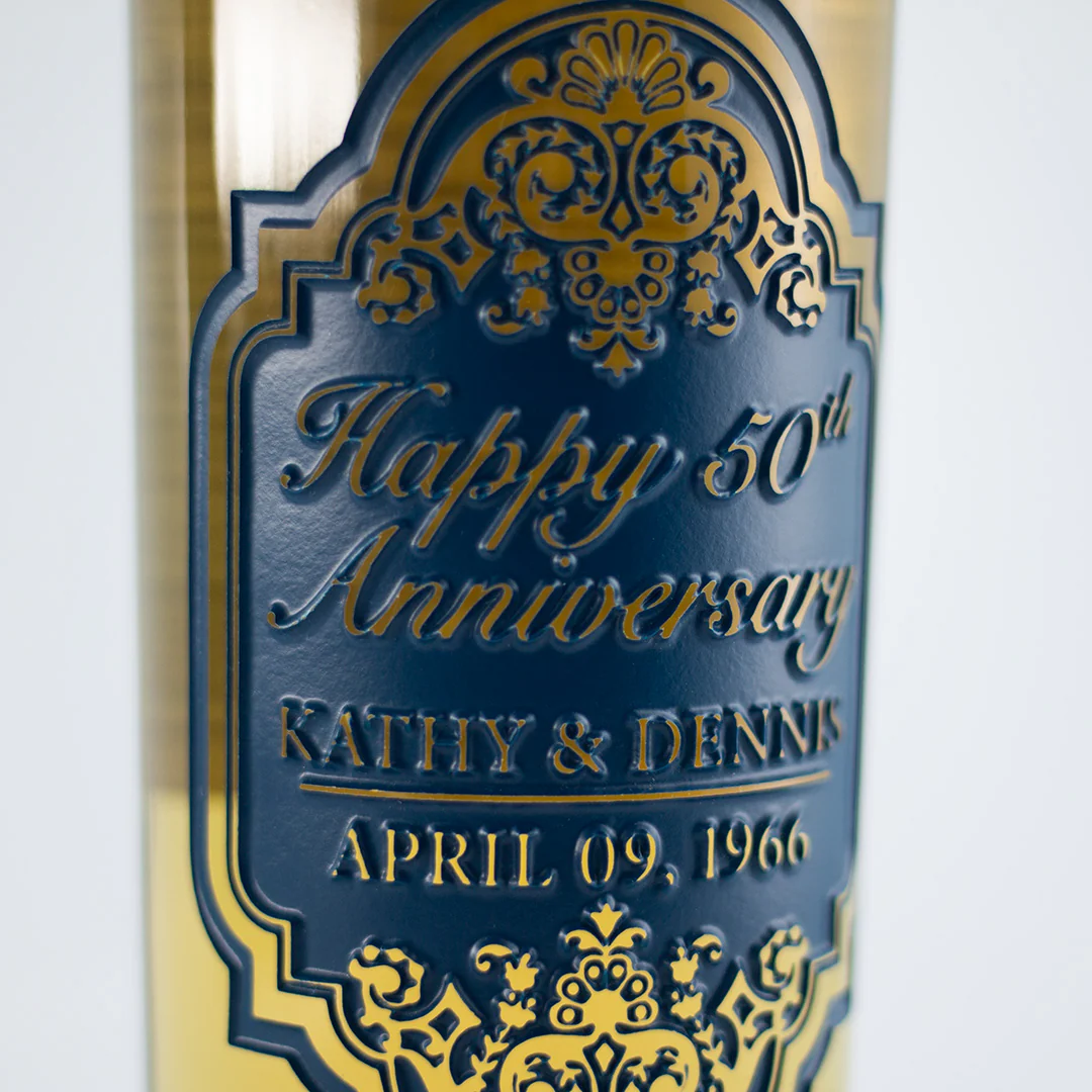 Anniversary Ornate Frame Chardonnay Custom Etched Wine - Image 4