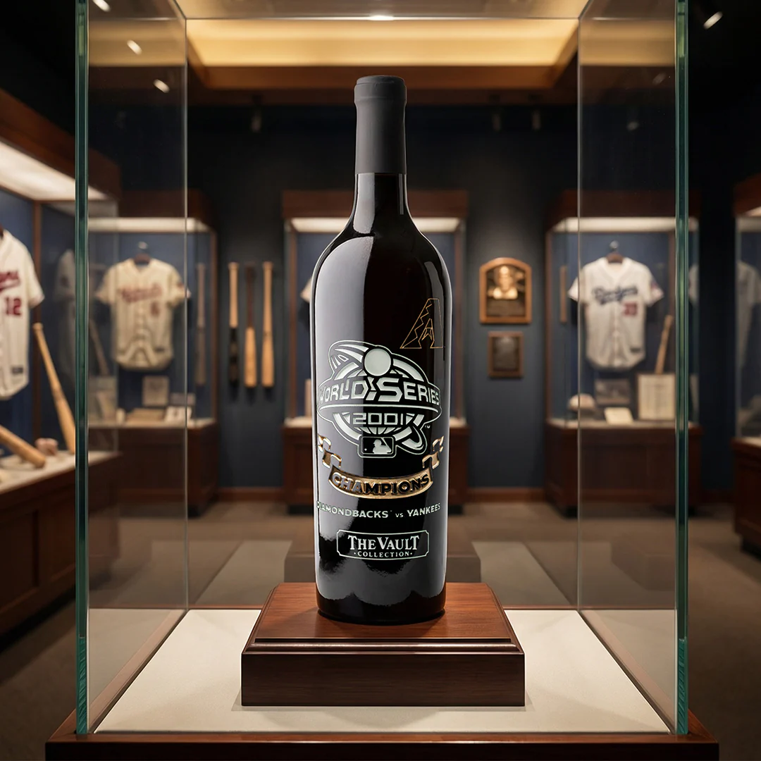 Arizona Diamondbacks 2001 World Series Vault Etched Wine - Image 3