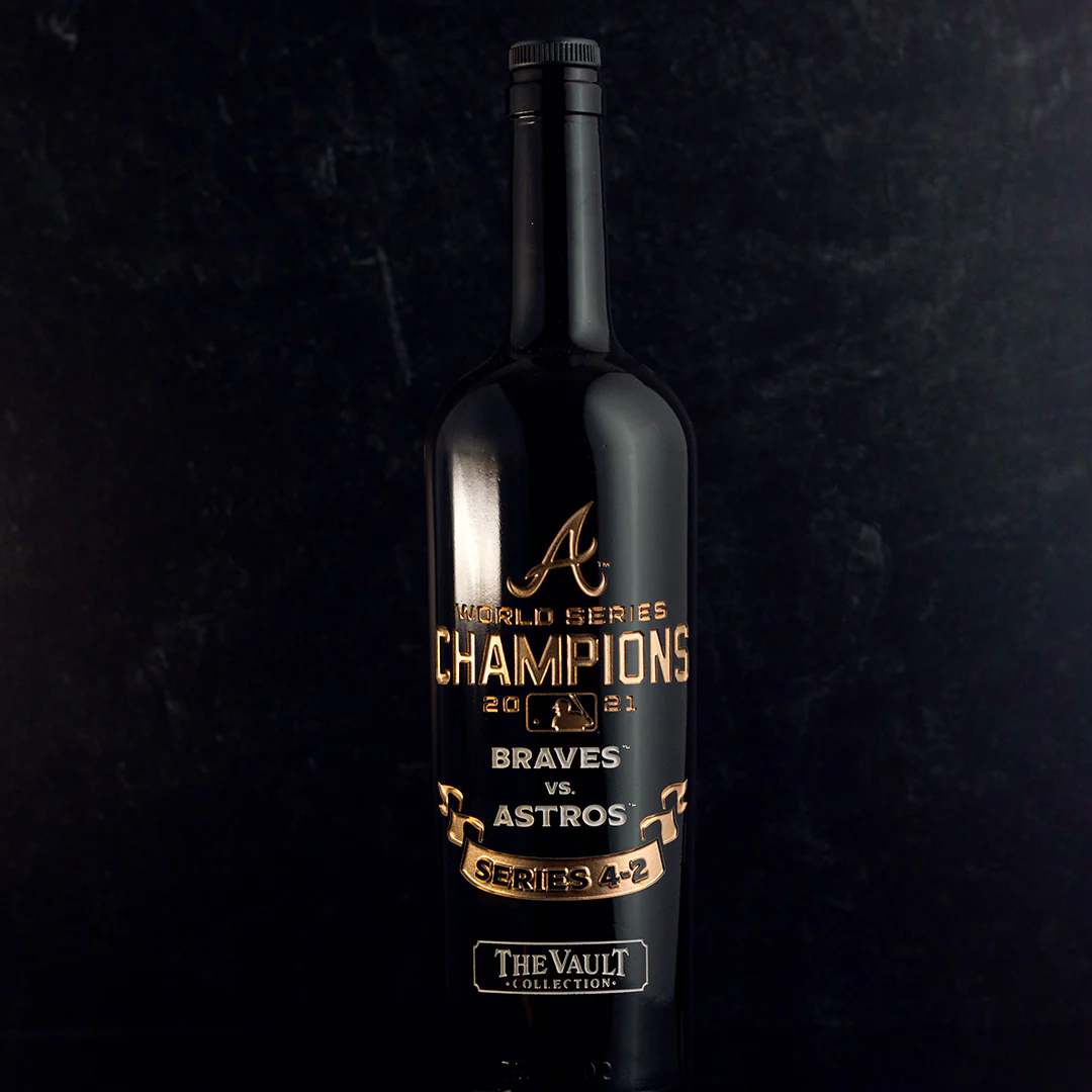 Atlanta Braves 2021 World Series Vault Etched Wine - Image 4