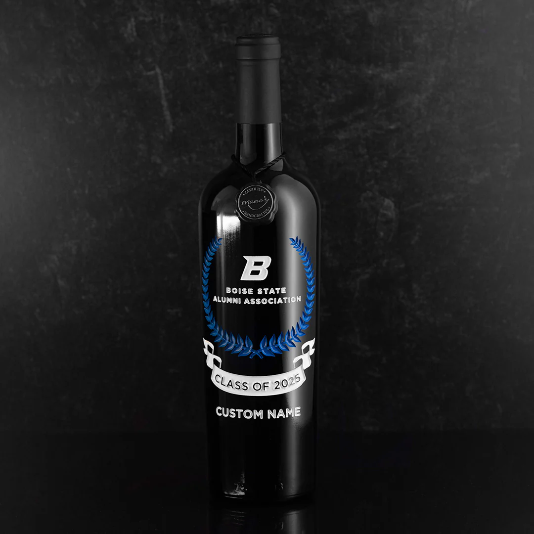 Boise State Custom Alumni Association Etched Wine - Image 4