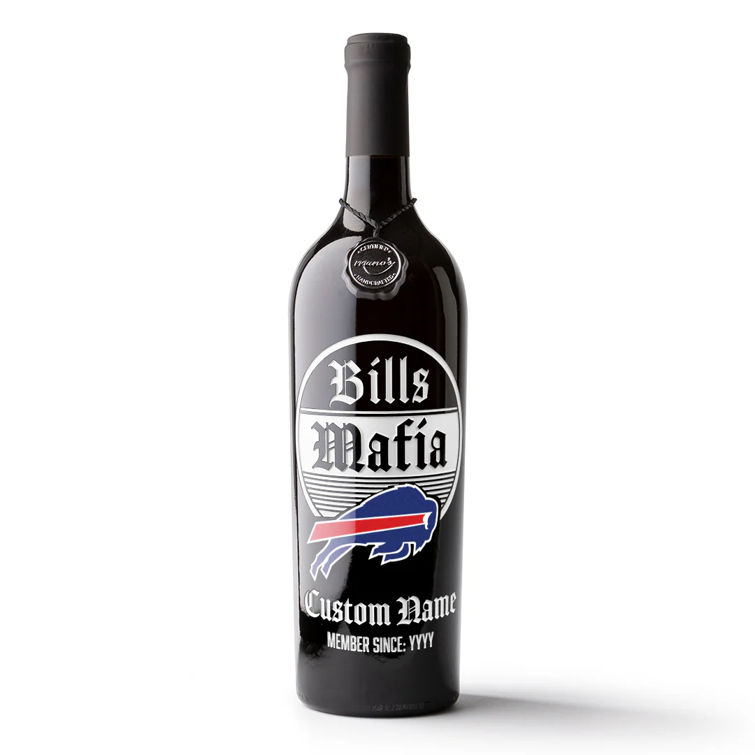 Buffalo Bills Mafia Custom Name Etched Wine - Image 5