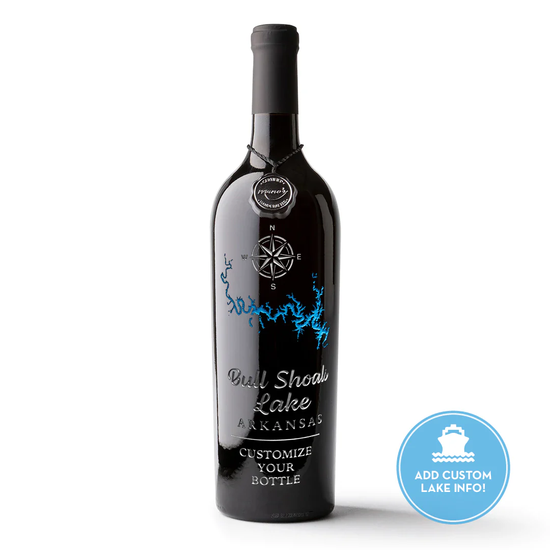Bull Shoals Lake Custom Etched Wine