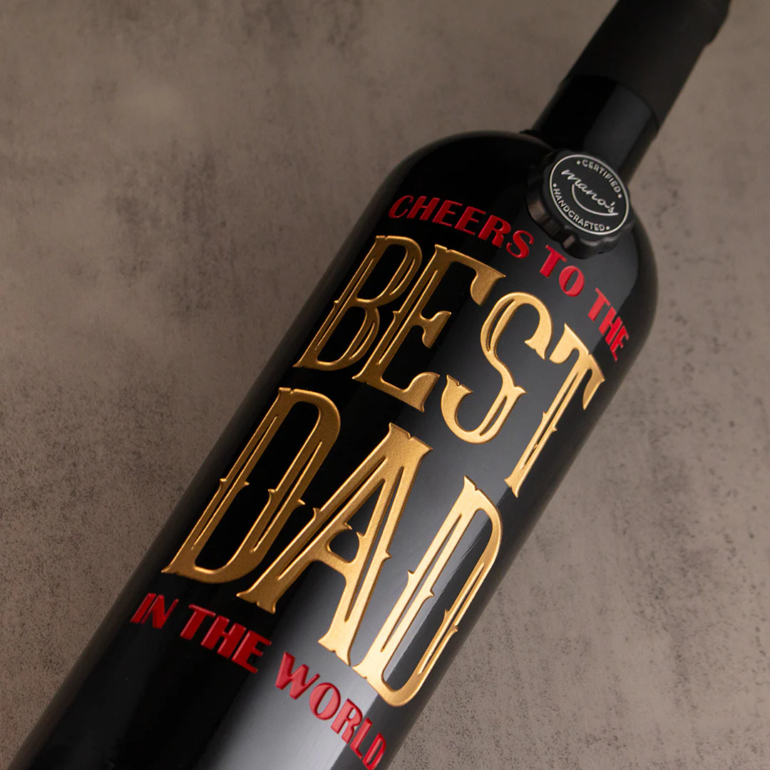 Cheers to the Best Dad Etched Wine - Image 2