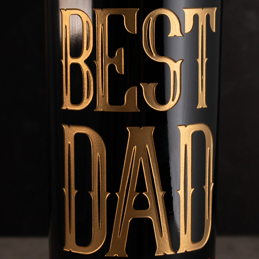 Cheers to the Best Dad Etched Wine - Image 3
