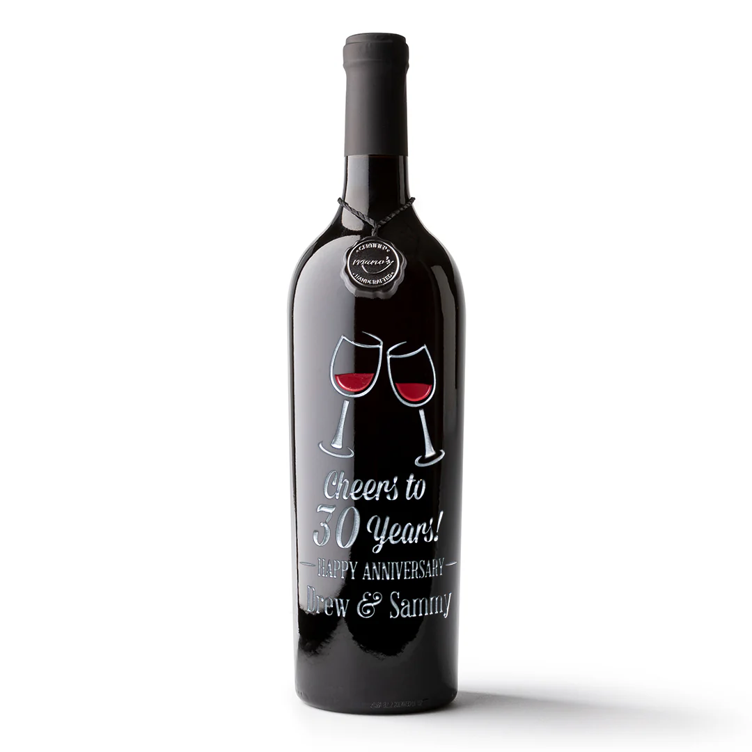 Cheers To You Custom Etched Wine Bottle - Image 3