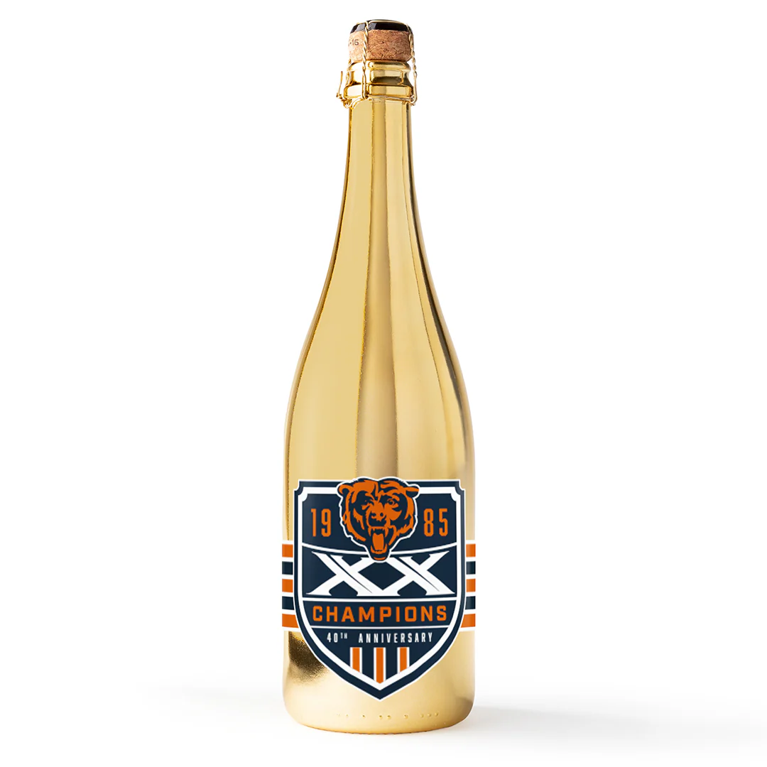 Chicago Bears Championship Anniversary Logo Gold Bubbly - Image 3