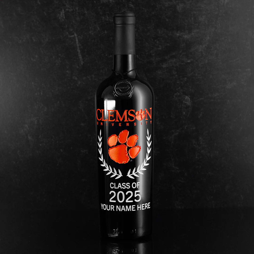 Clemson University Custom Alumni Etched Wine - Image 3