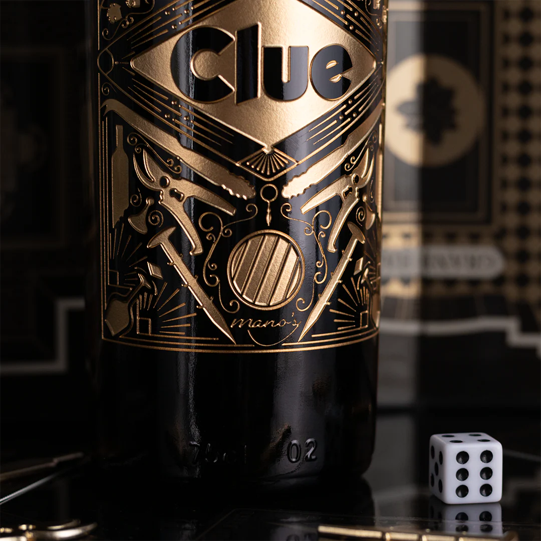 Clue Murder at the Winery Etched Wine Bottle - Image 2