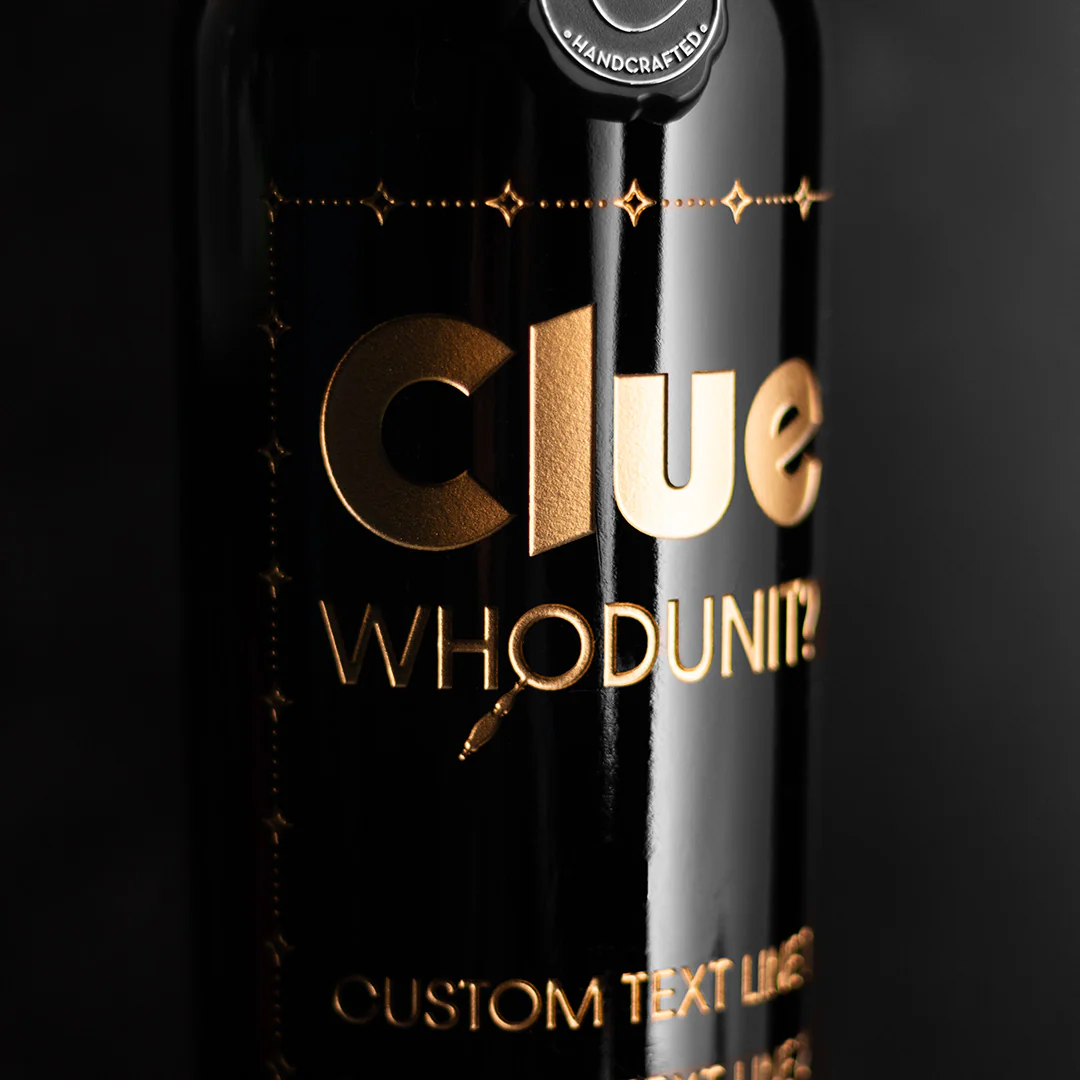 Clue Whodunit Custom Etched Wine Bottle - Image 2