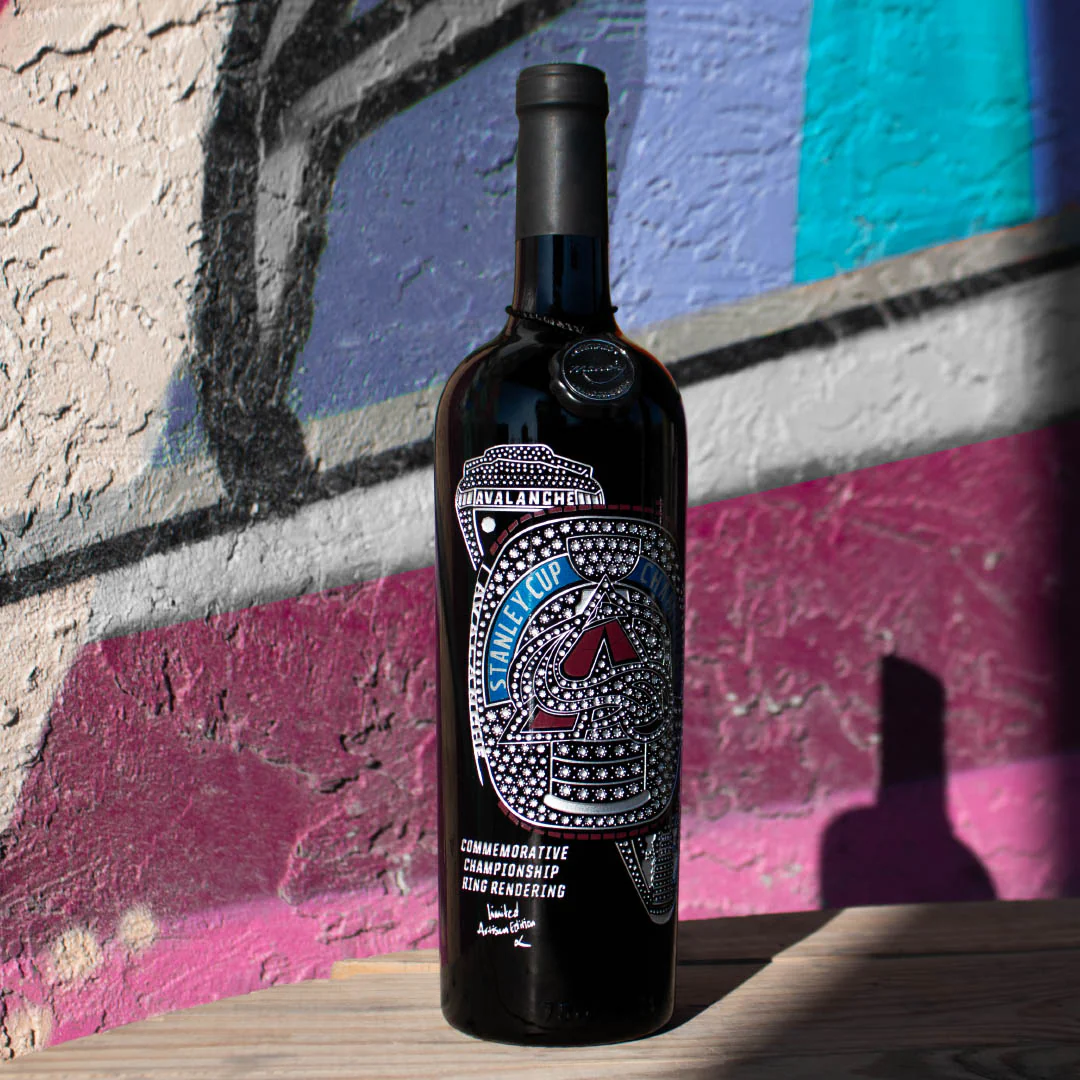 Colorado Avalanche Stanley Cup Ring Rendering Etched Wine - Image 2