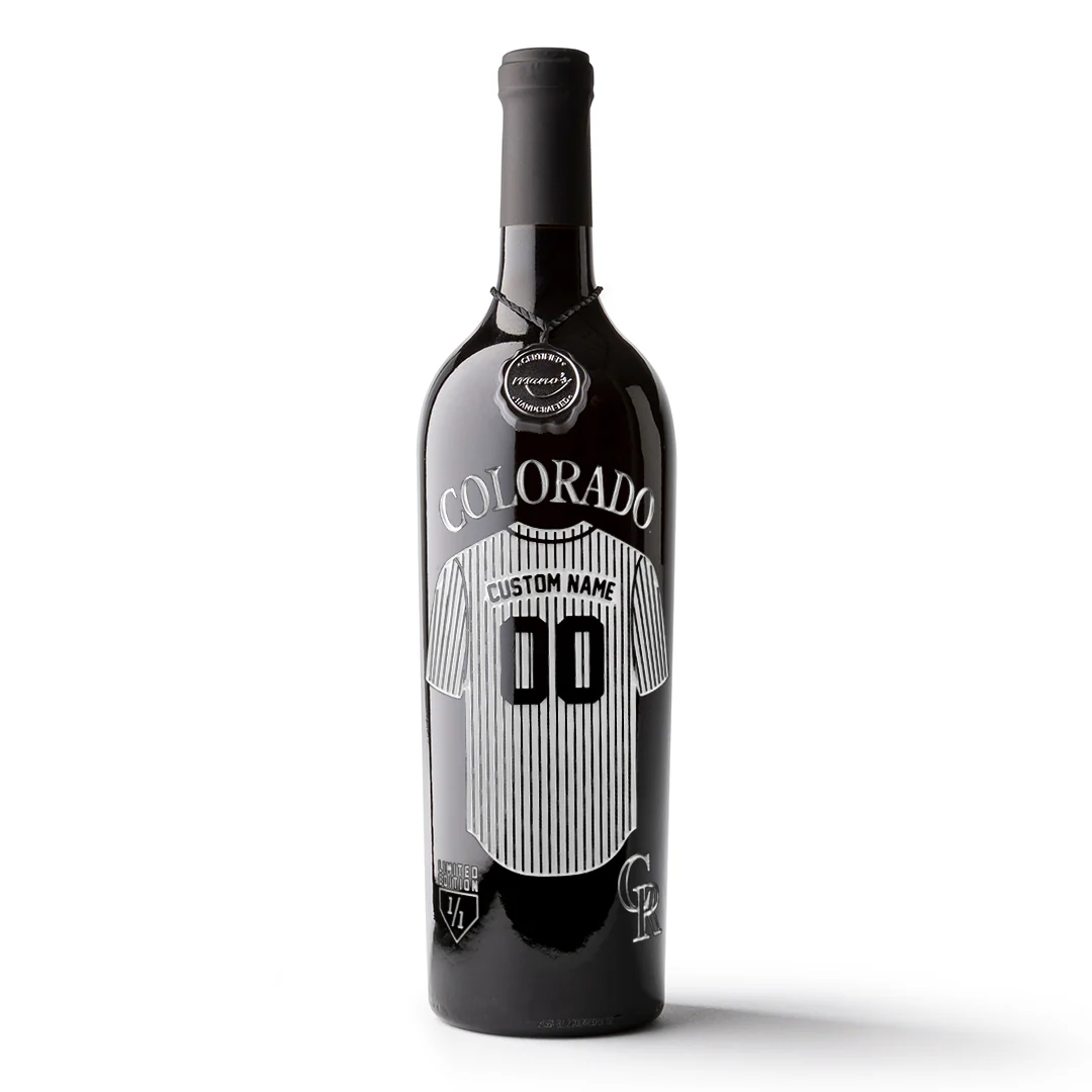 Colorado Rockies Custom Jersey Etched Wine - Image 3