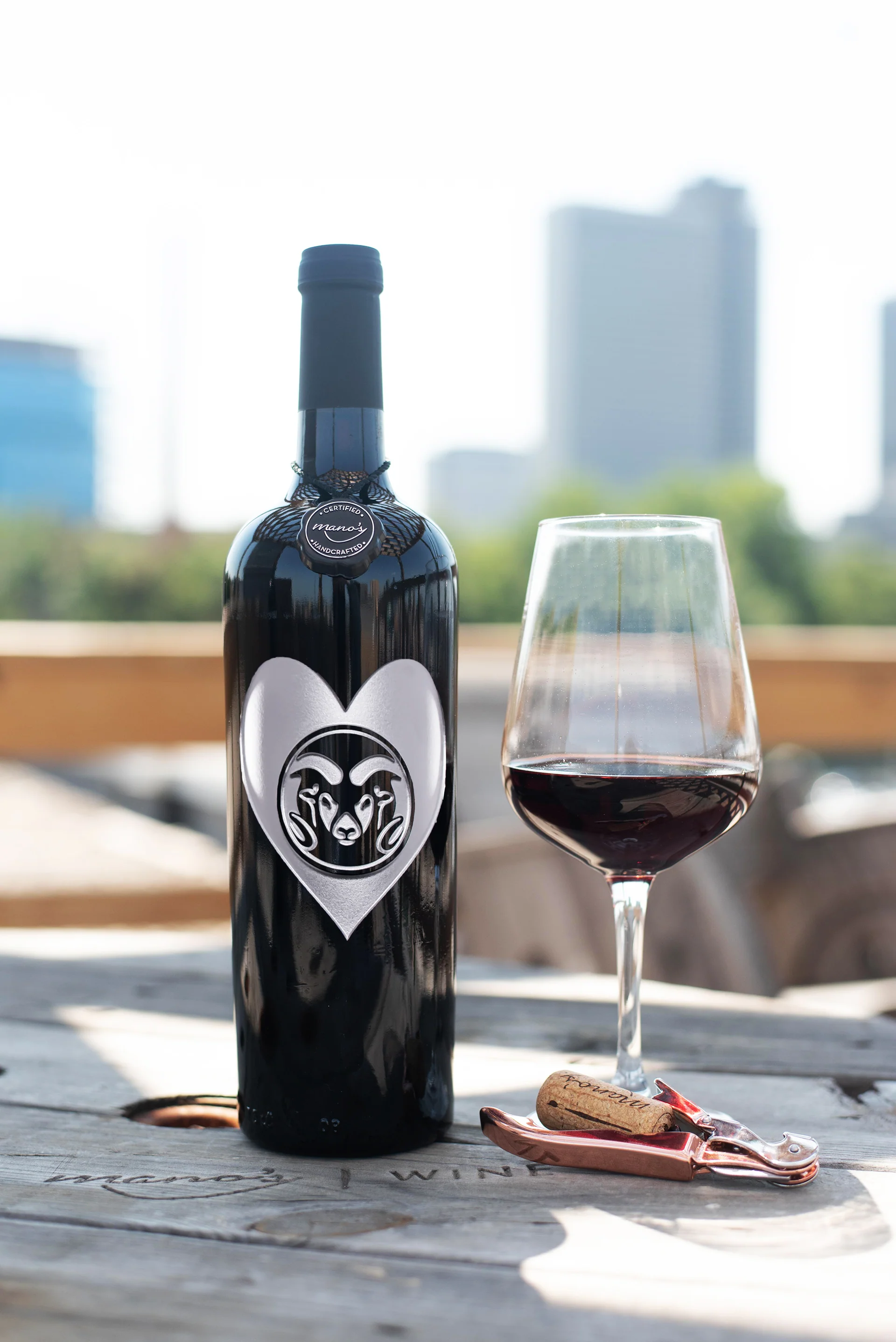 Colorado State University Heart Etched Wine Bottle - Image 4