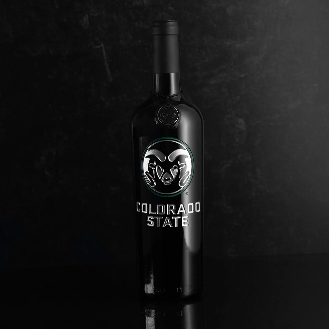 Colorado State University Etched Wine Bottle - Image 3