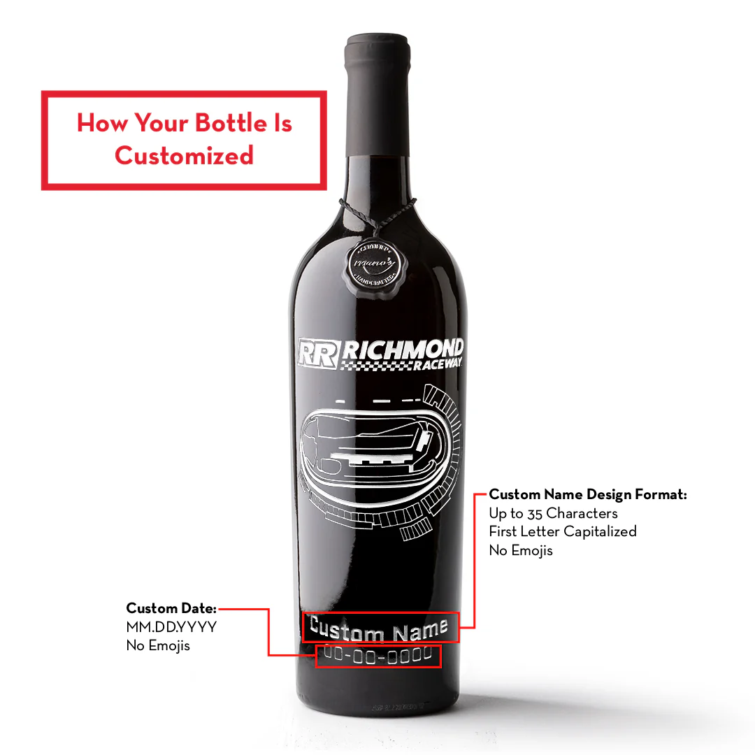 Richmond Raceway Custom Etched Wine - Image 2