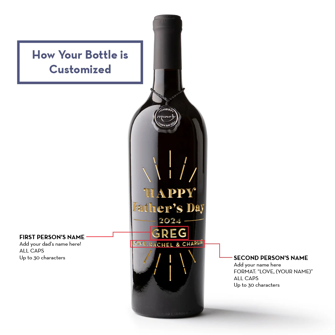 Custom Father's Day Etched Wine - Image 2