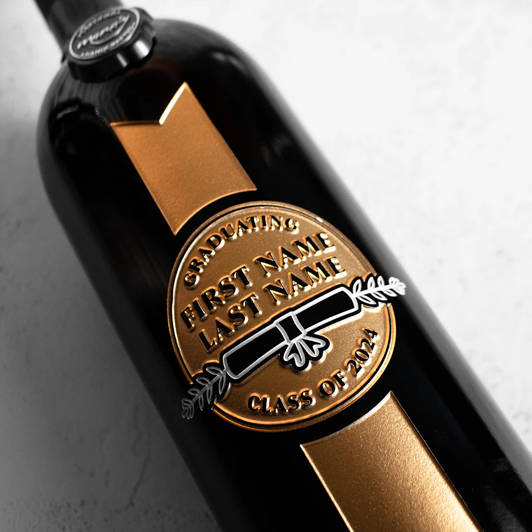 Custom Graduation Award Etched Wine - Image 2