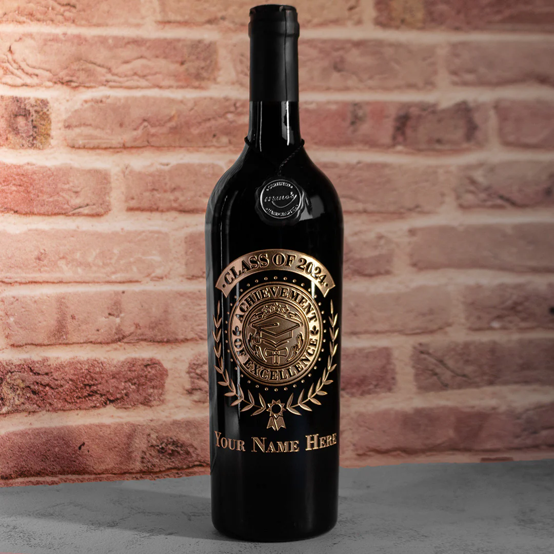 Custom Graduation Laurel Etched Wine - Image 10