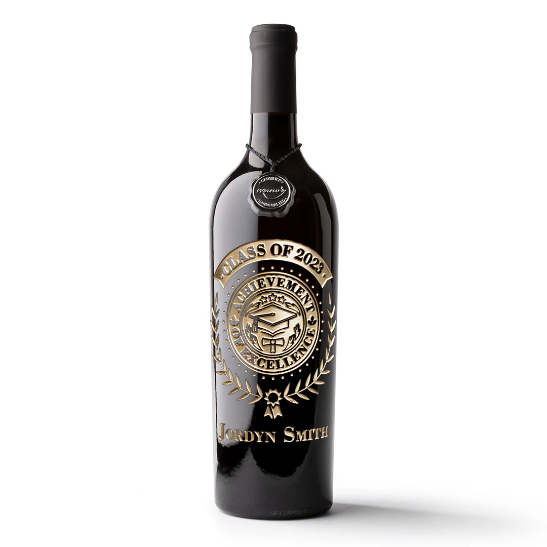 Custom Graduation Laurel Etched Wine - Image 13