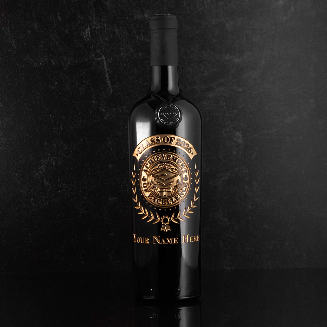 Custom Graduation Laurel Etched Wine - Image 9