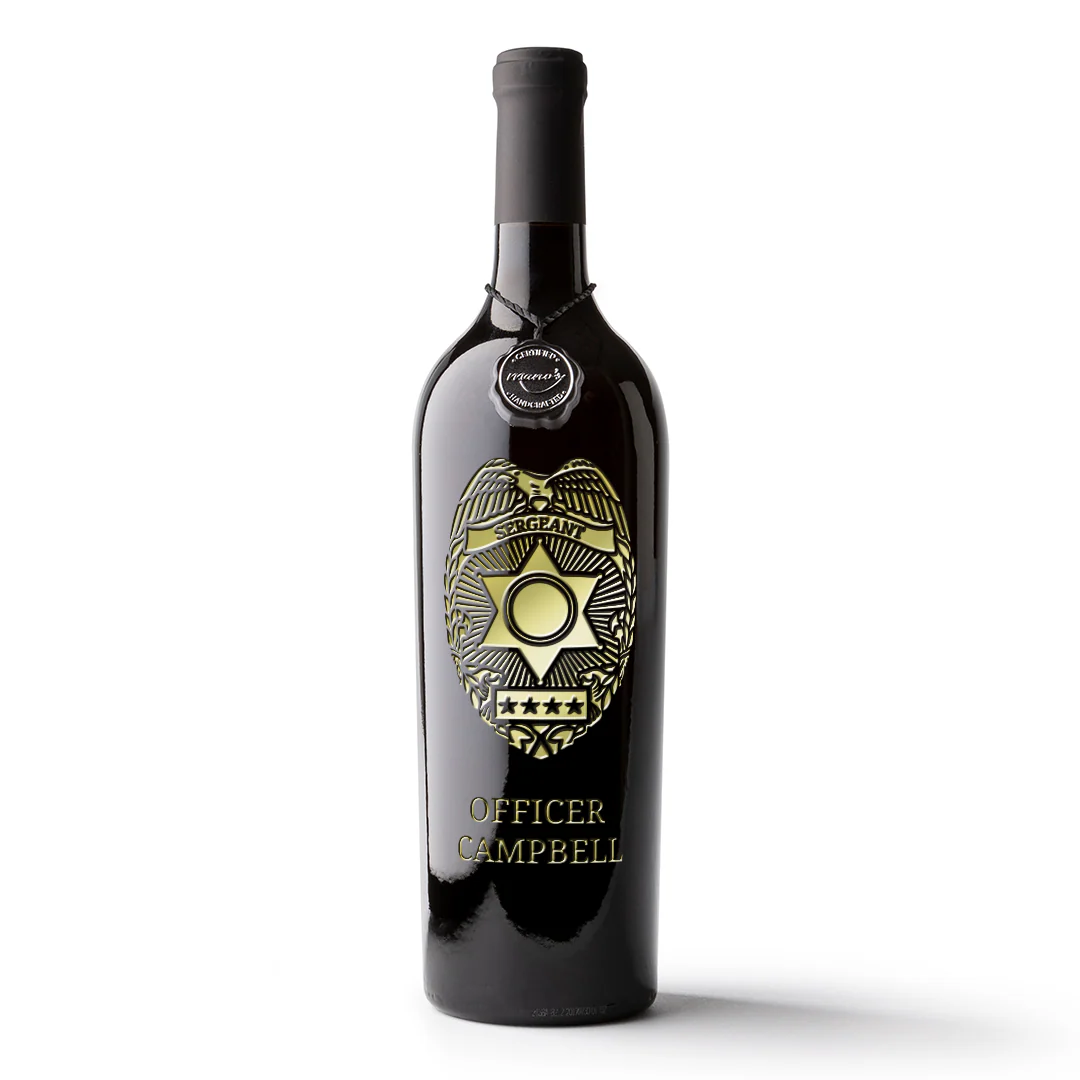 Custom Police Badge Etched Wine - Image 5