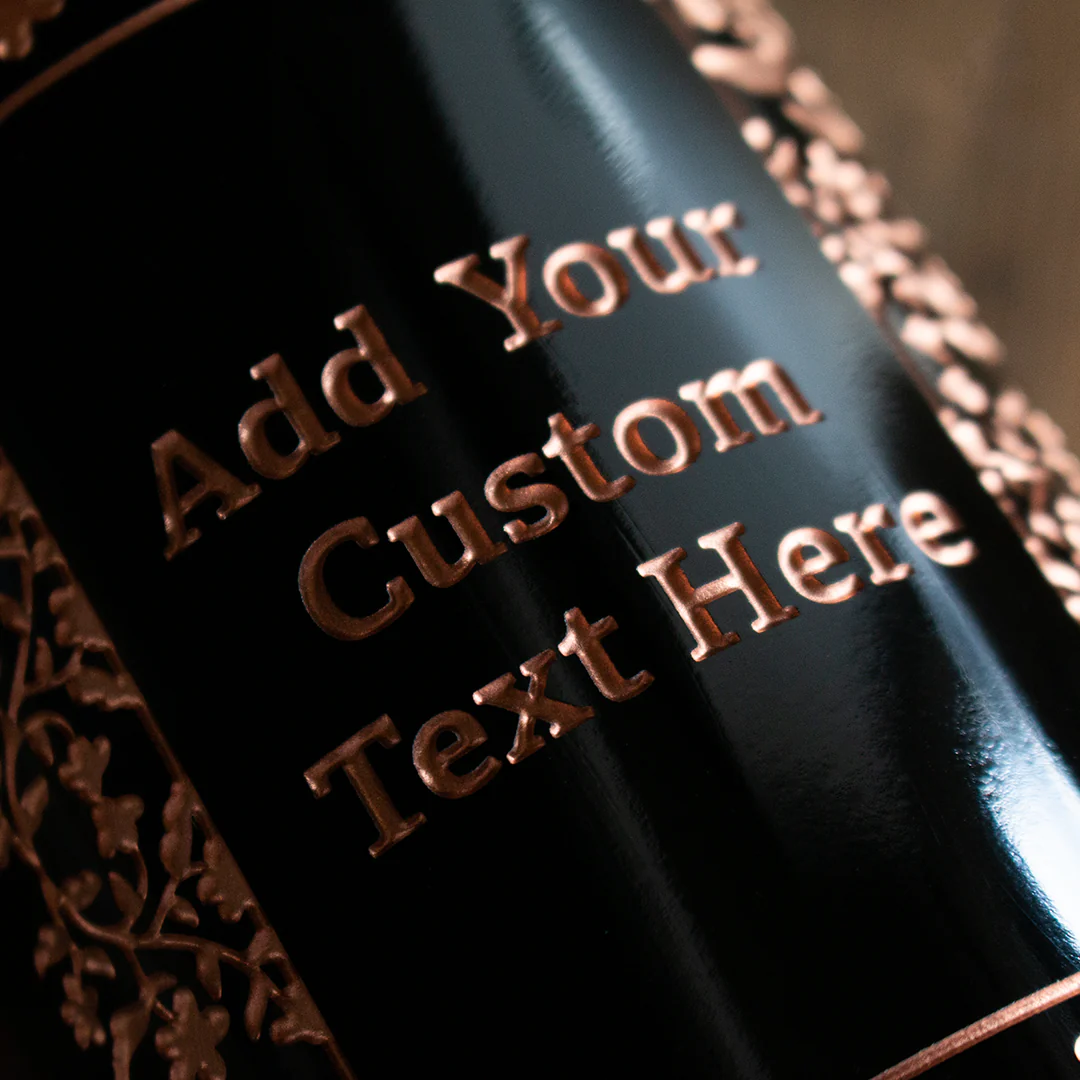 Custom Text Frame Etched Wine Bottle - Image 6