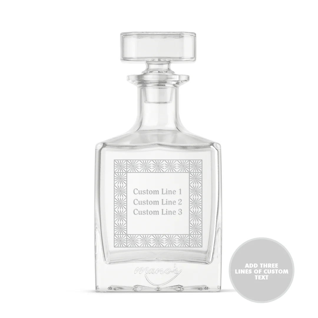 Custom Text in Frame Crystal Glass Decanter - Image 3
