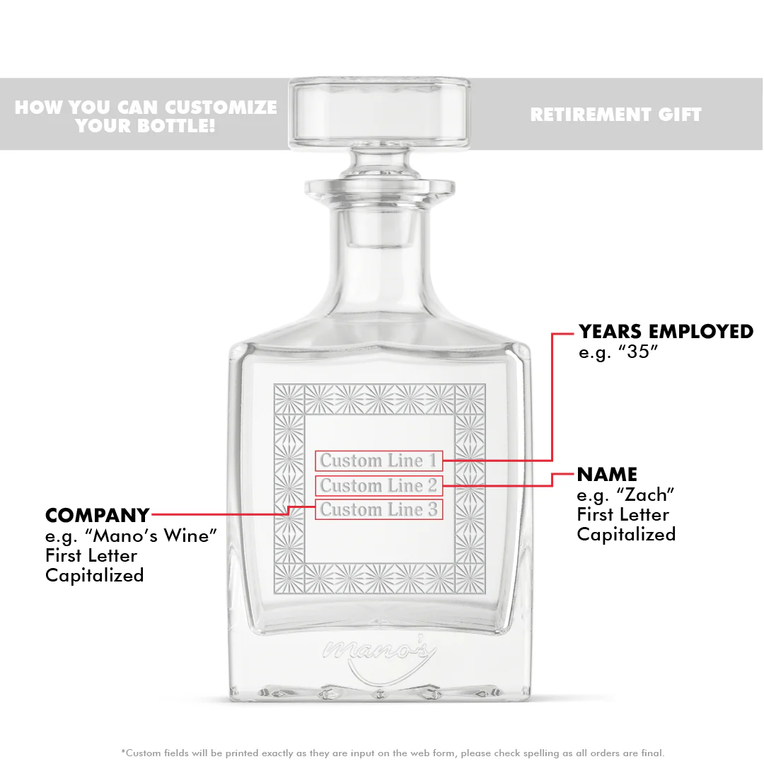 Custom Text in Frame Crystal Glass Decanter - Image 7