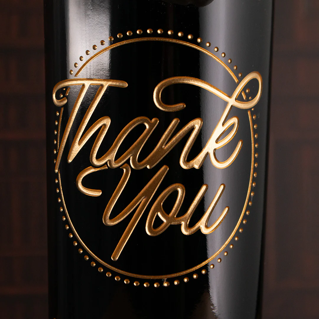 Custom Thank You Message Etched Wine - Image 2