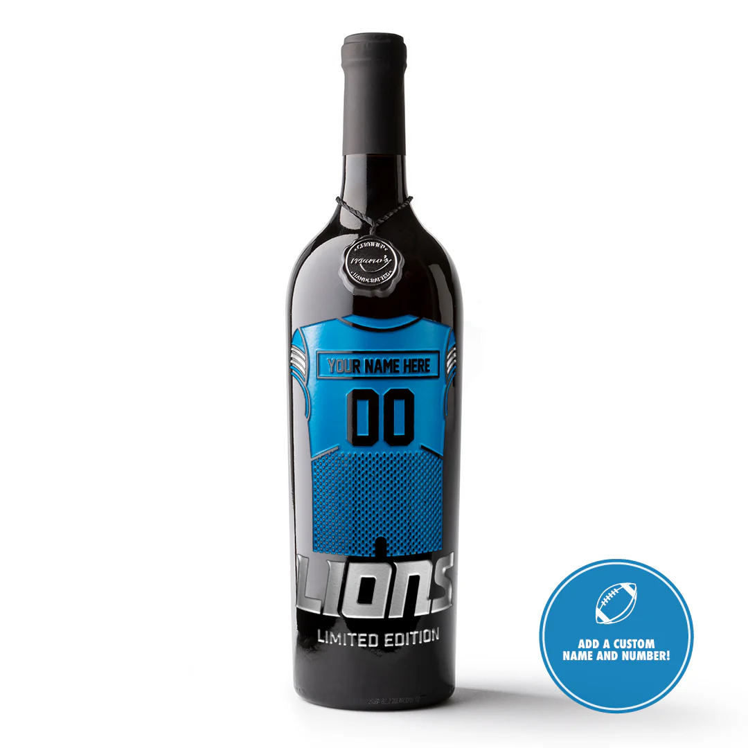Detroit Lions Custom Jersey Etched Wine - Image 3