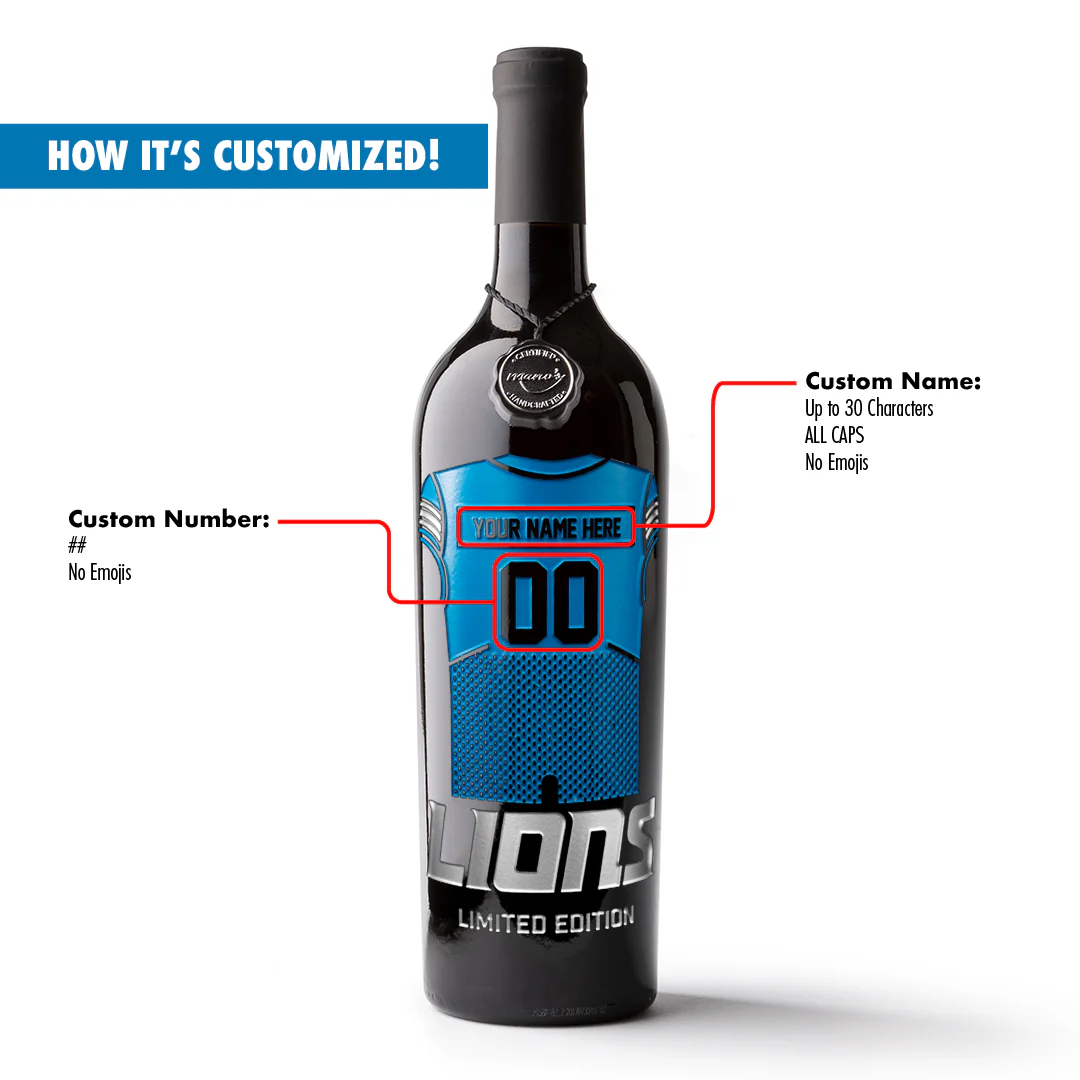 Detroit Lions Custom Jersey Etched Wine - Image 4