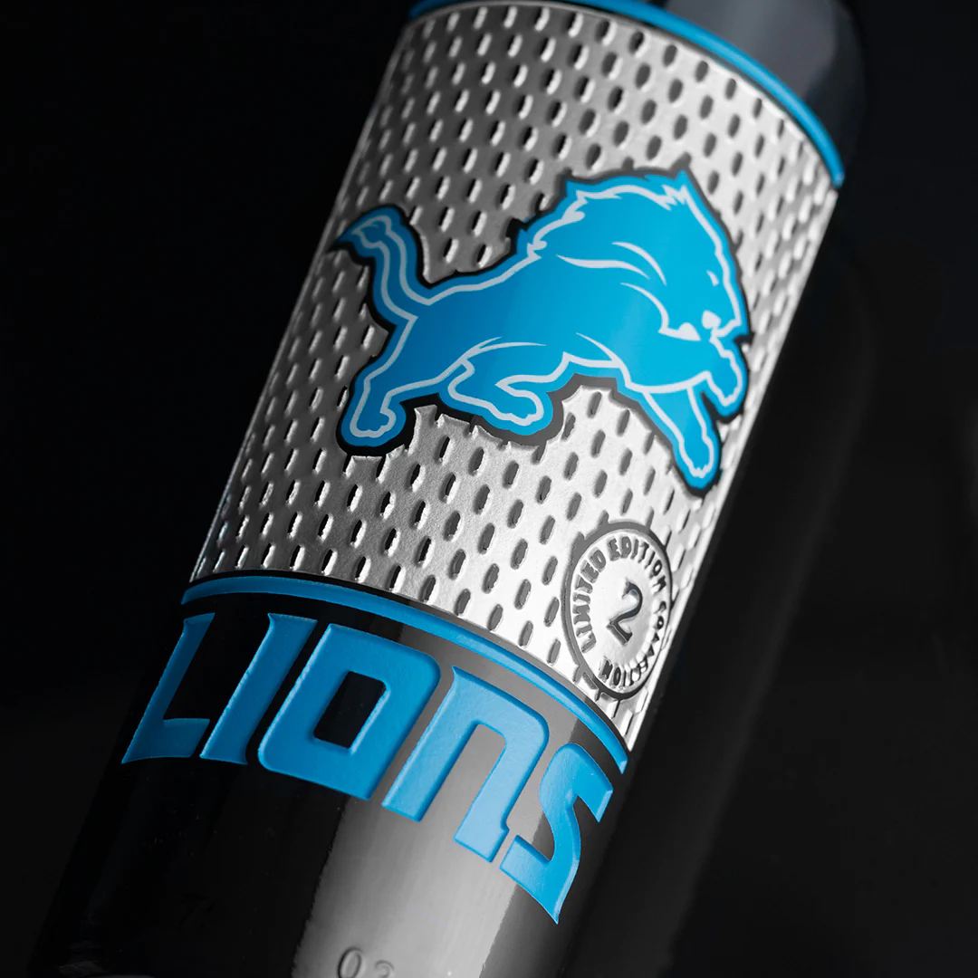 Detroit Lions Limited Edition Collection 2 Etched Wine - Image 2