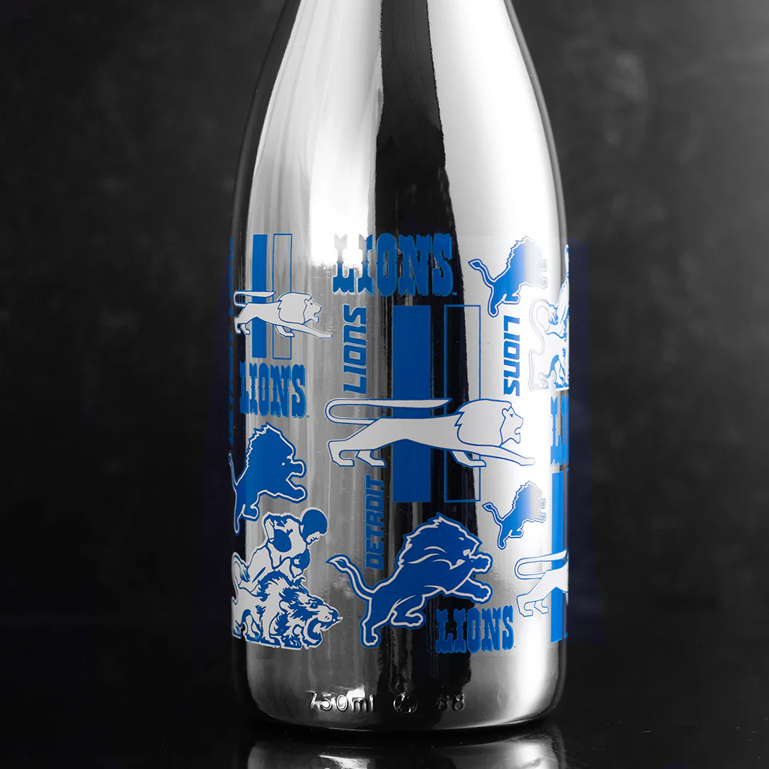 Detroit Lions Logo Evolution Metallic Silver Bubbly 3 Pack - Image 2