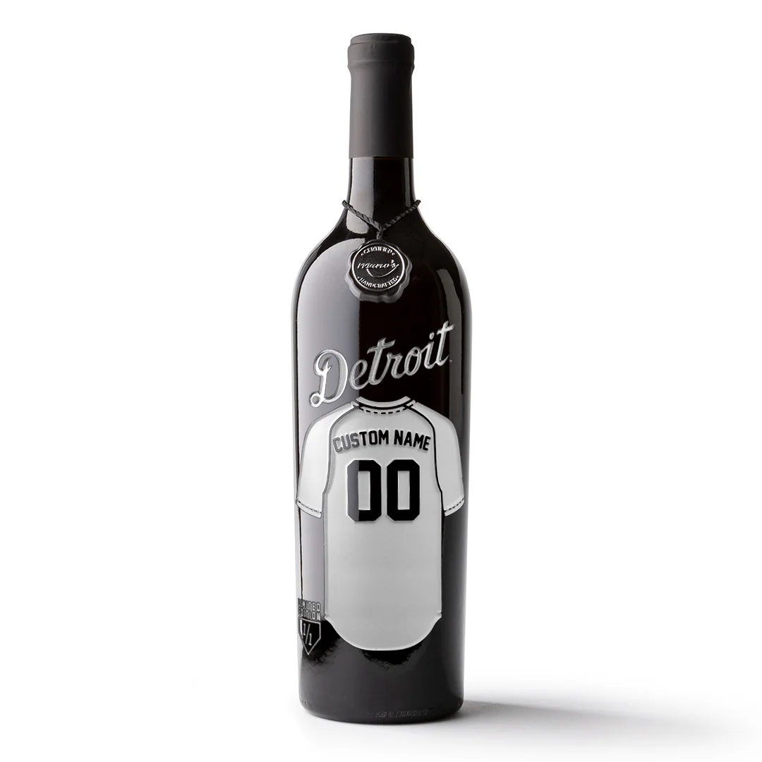 Detroit Tigers Custom Jersey Etched Wine - Image 3