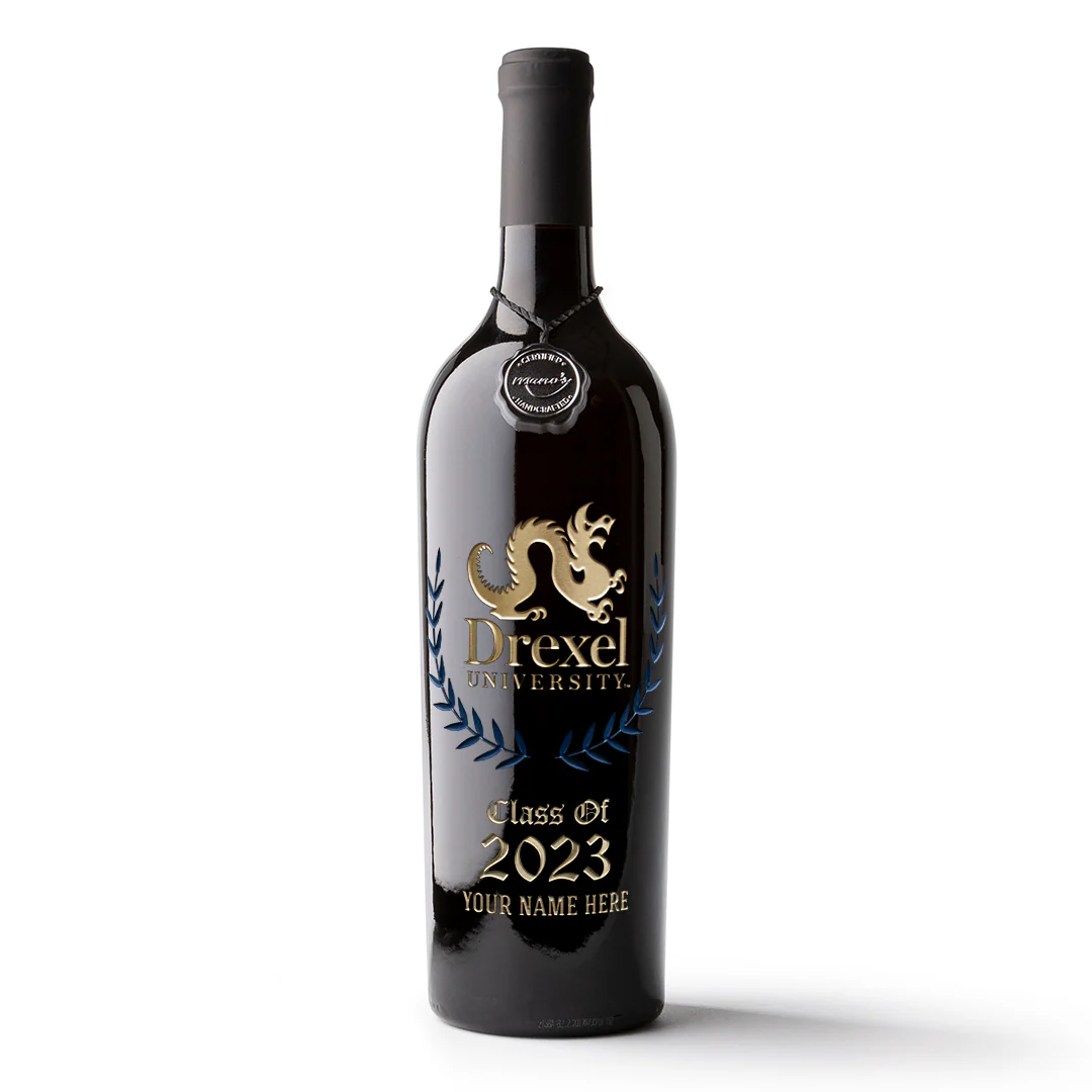 Drexel University Custom Alumni Etched Wine - Image 3