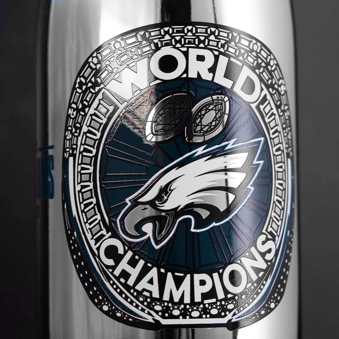 Eagles 2024 World Champions Ring Metallic Silver Bubbly - Image 4
