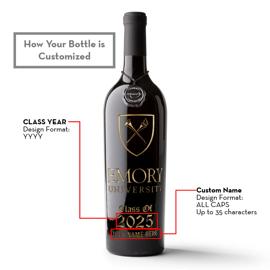 Emory University Custom Alumni Etched Wine Bottle - Image 5