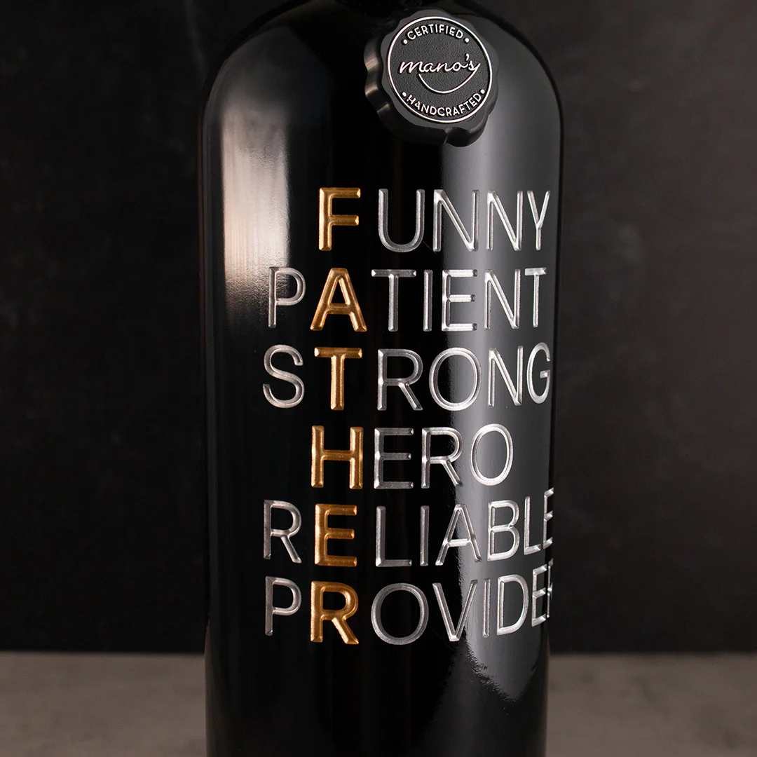 Father's Day Words Etched Wine - Image 3