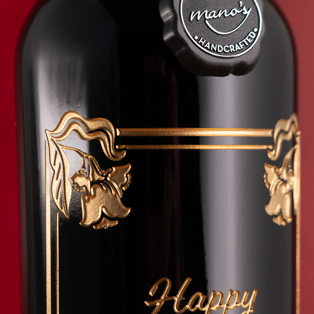 Floral Frame Custom Etched Wine - Image 2