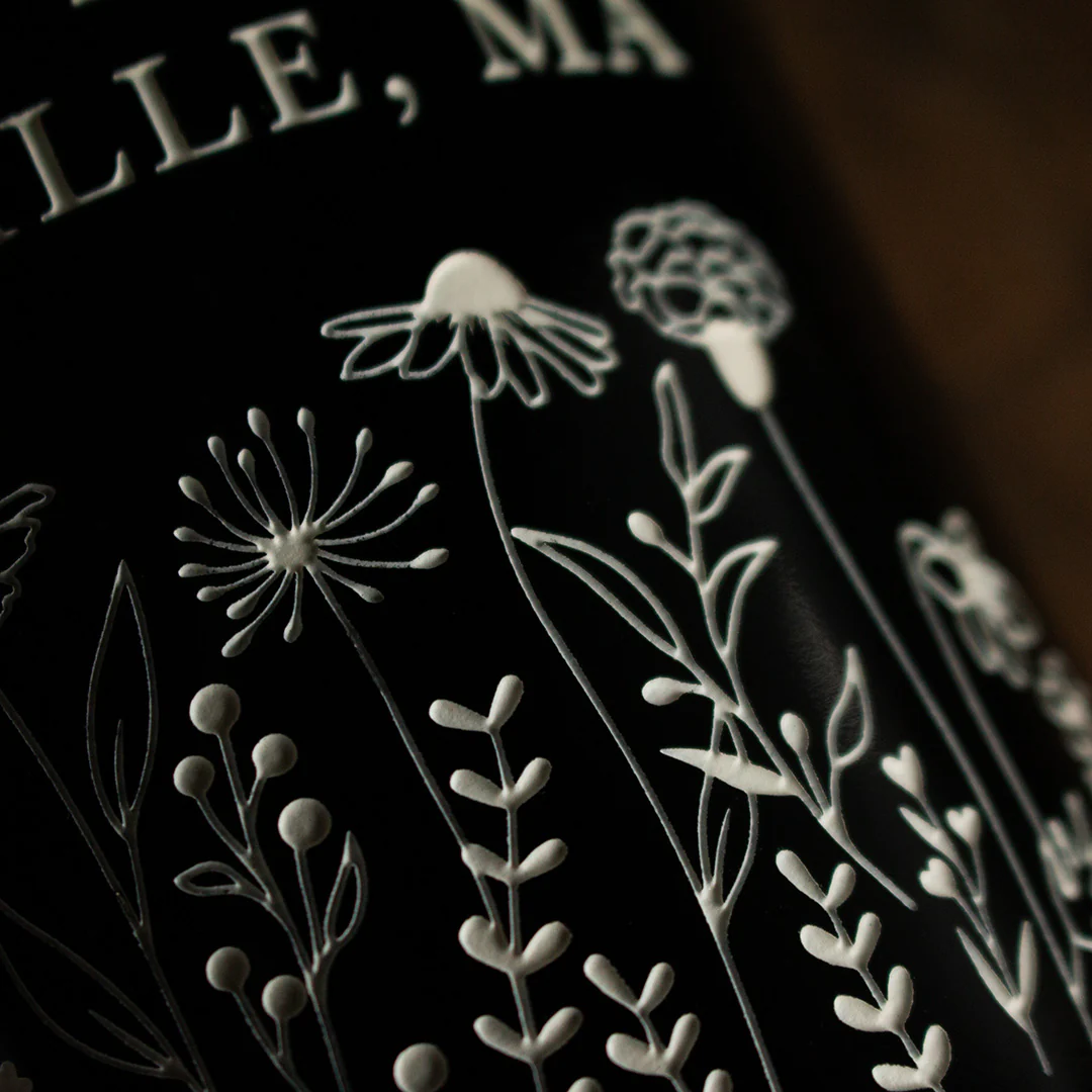 Floral Wedding Custom Etched Wine Bottle - Image 5