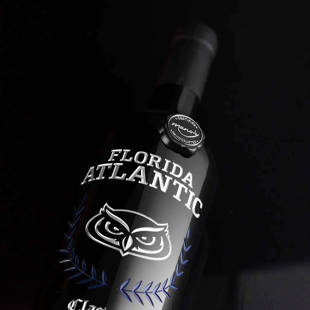 Florida Atlantic University Custom Alumni Etched Wine - Image 2