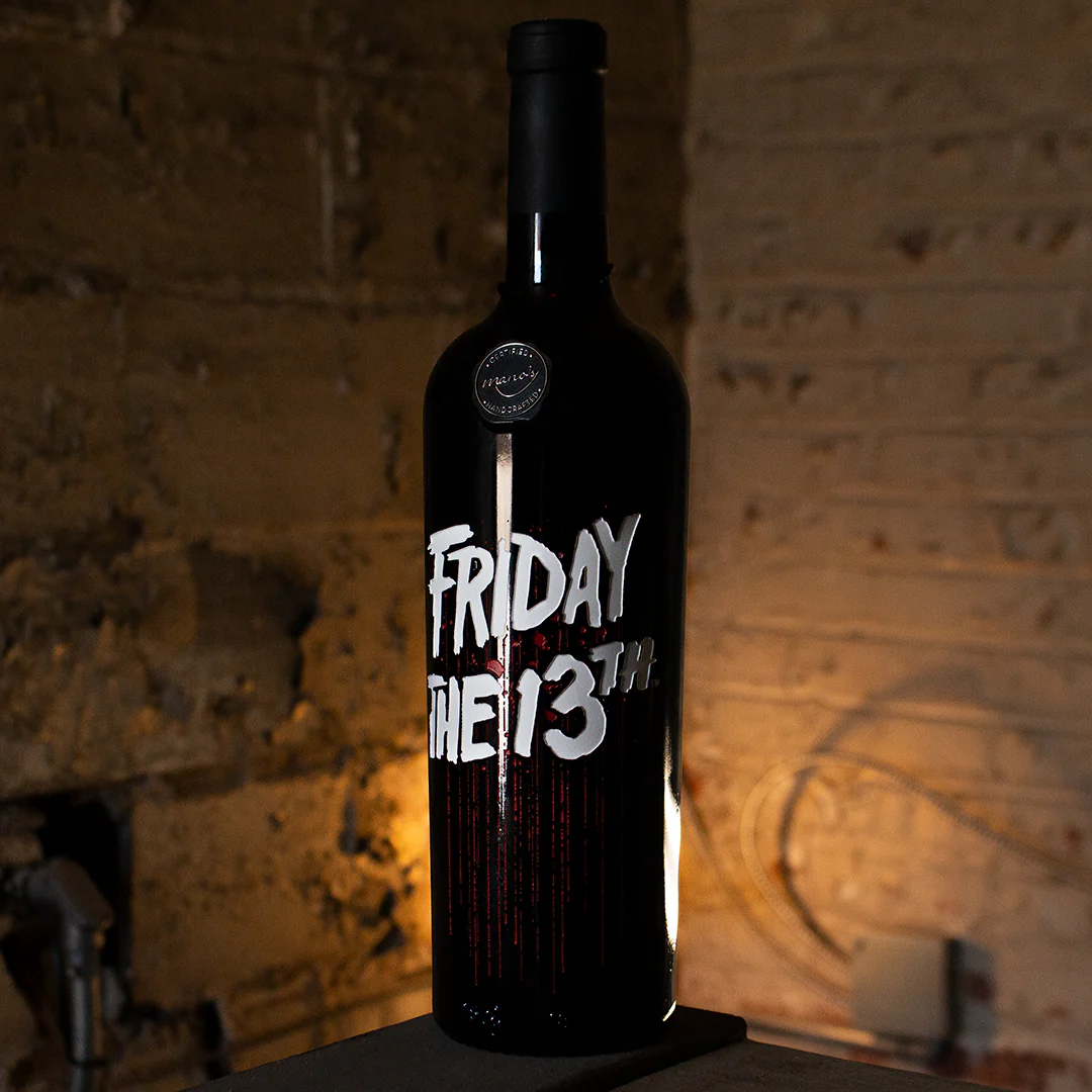 Friday the 13th Logo Etched Wine - Image 2