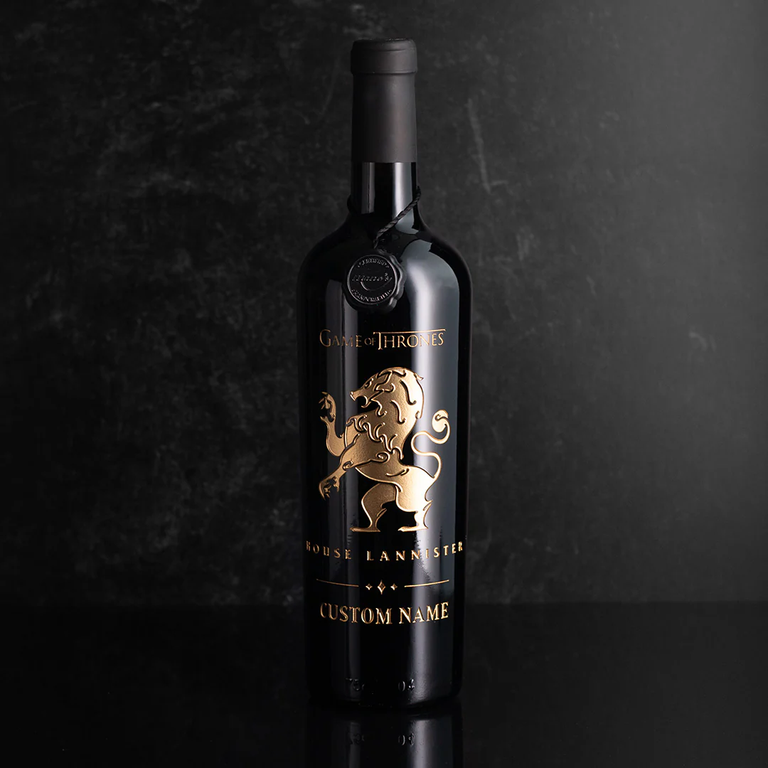 Game of Thrones House Lannister Custom Name Etched Wine - Image 2