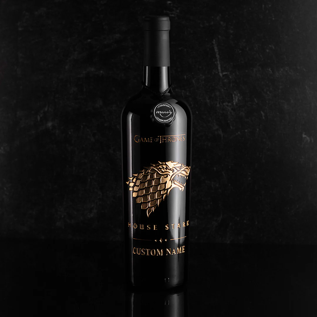 Game of Thrones House Stark Custom Name Etched Wine - Image 2
