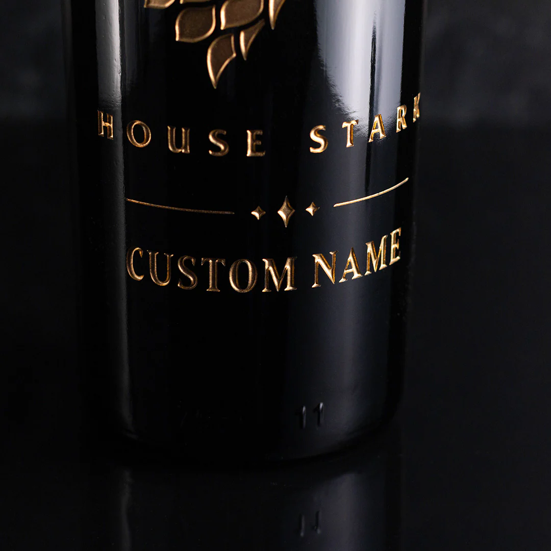 Game of Thrones House Stark Custom Name Etched Wine - Image 3