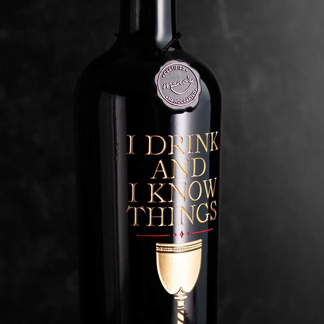 Game of Thrones "I drink and I know things" Etched Wine - Image 2