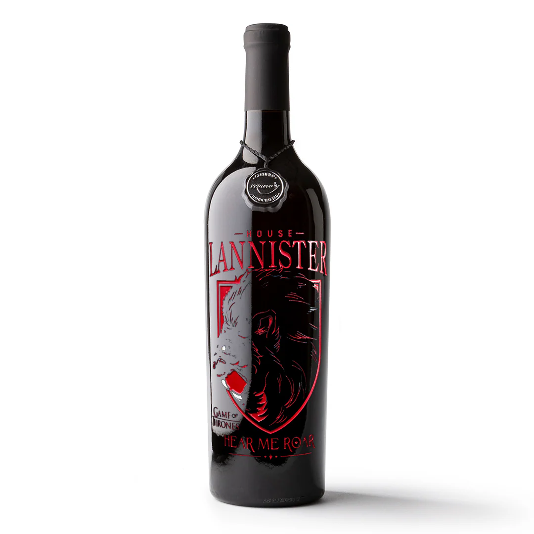 Game of Thrones Lannister Lion Etched Wine