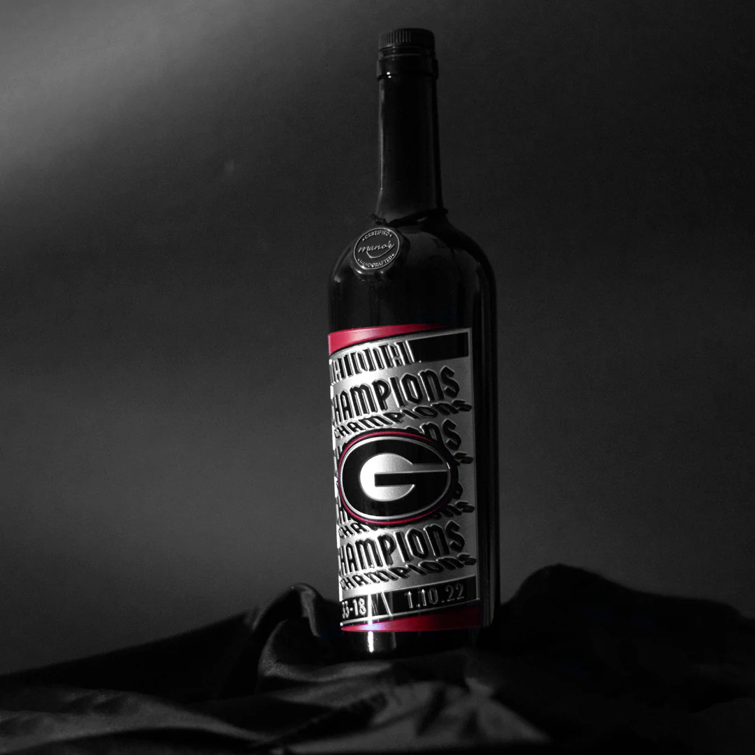 Georgia 2021 National Champions Poster Etched Display Bottle - Image 2